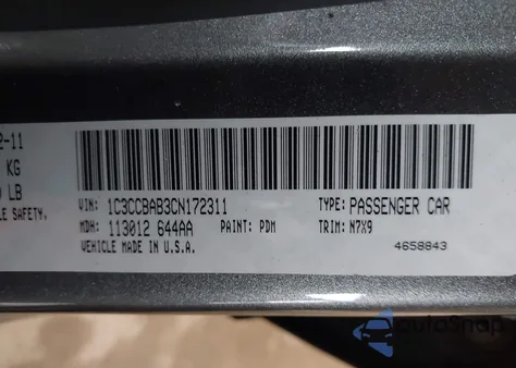 2012 Chrysler 200 Lx from USA, damaged, VIN 1C3CCBAB3CN172311